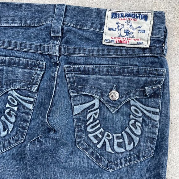 True Religion Denim Straight Jeans with embroidery - Size 30 - Picture 7 of 9